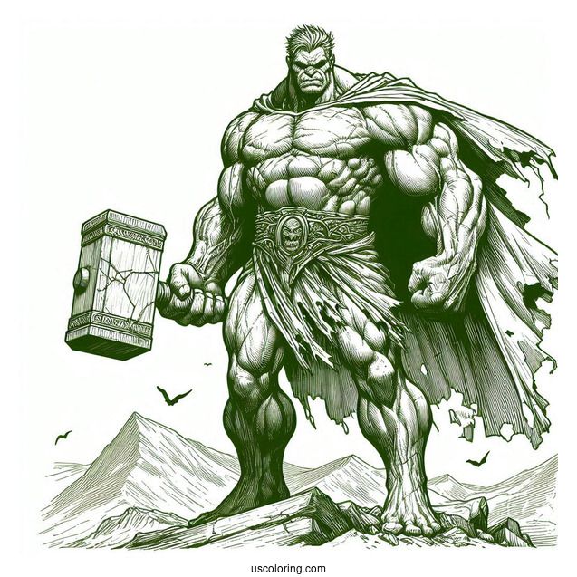 Vintage Incredible Hulk Coloring In