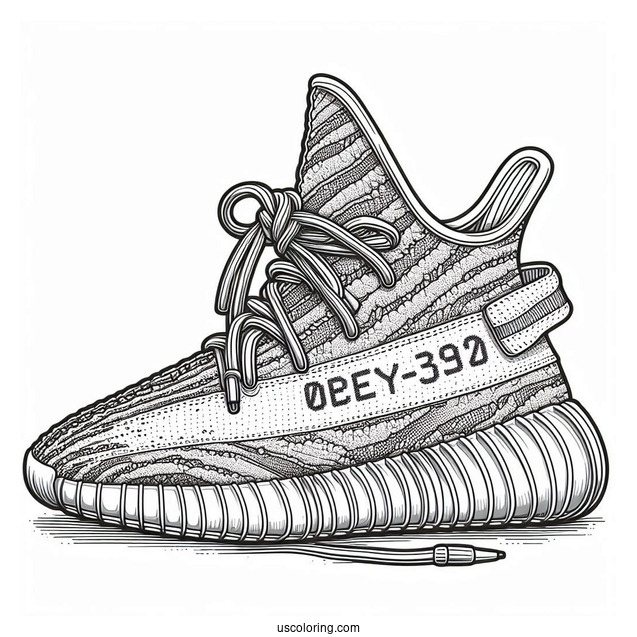 Yeezy x Adidas Running Sneakers Coloring Page