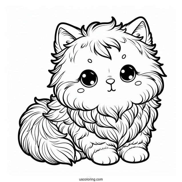 Coloring Page Of Furry Cat