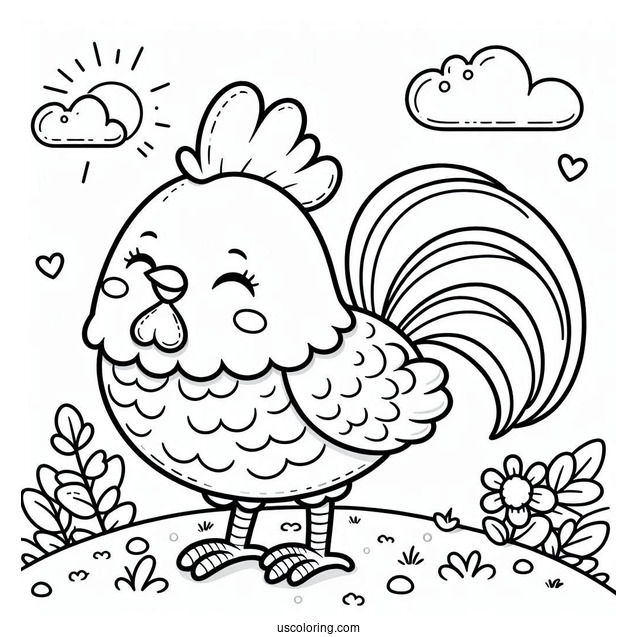 KickinChicken From Smiling Critters Coloring Page