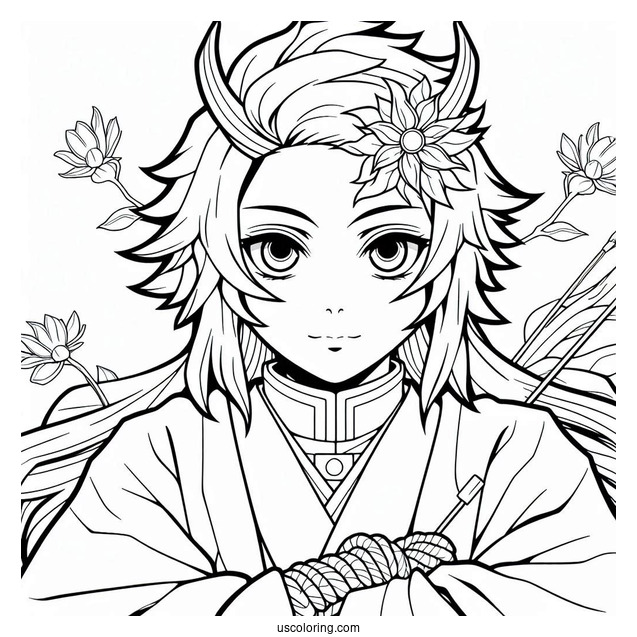 Tanjiro Coloring Page Constant Flux Technique