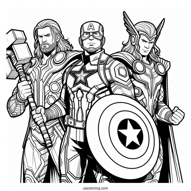 Captain America With Thor And Iron Man