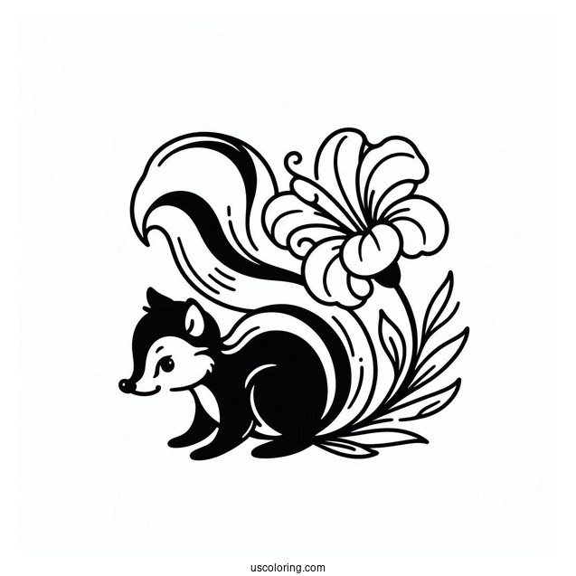 Simple Outline Of Flower The Skunk