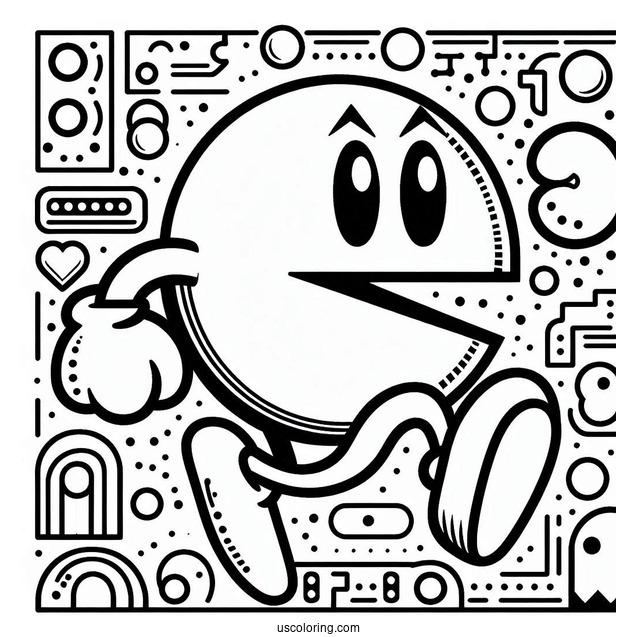Pac-Man Coloring Page Game Poster