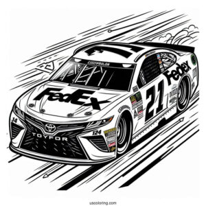 No 11 FedEx Toyota Racing No 24 Raptor Chevrolet NASCAR Coloring Page