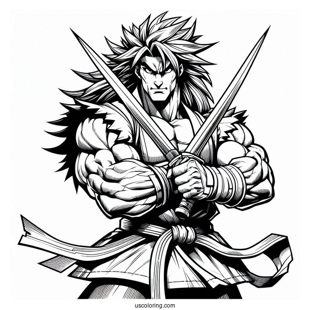 Street Fighter Coloring Page Of Vega With His Sharp Blades