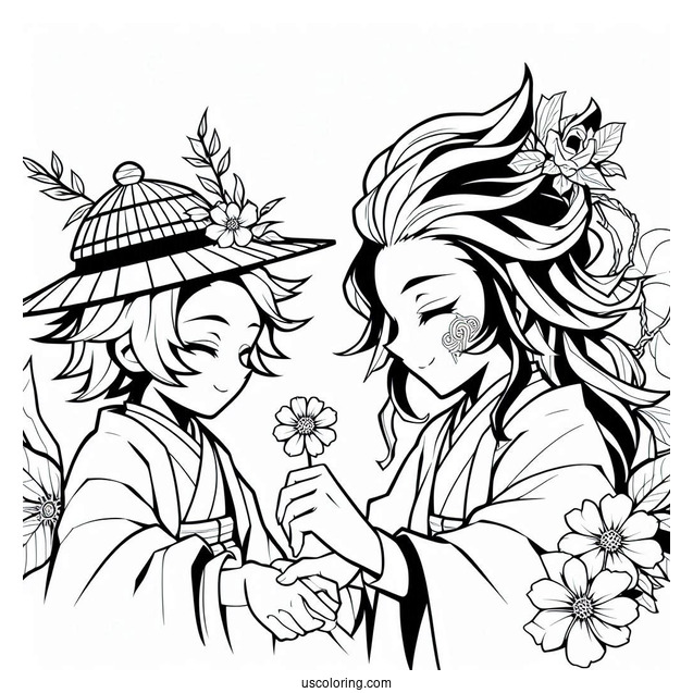 Tanjiro Coloring Page Constant Flux Technique
