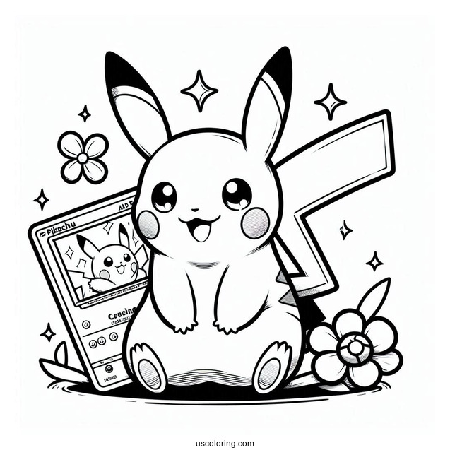 Detailed Pikachu Pokemon Card