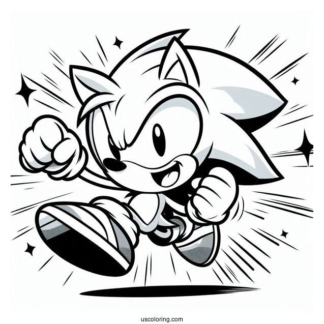 Super Sonic Coloring Page Leaping And Laughing