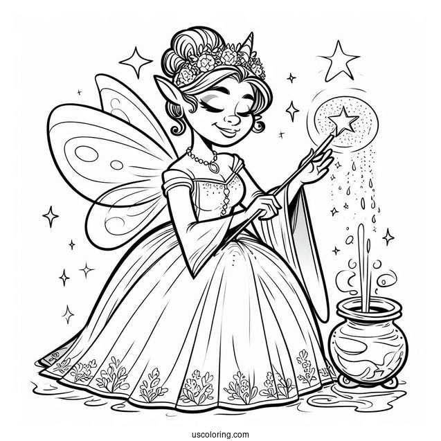 Fairy Godmother From Shrek To Color