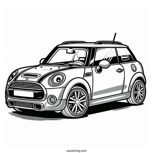 Mini Cooper Car Coloring Sheet