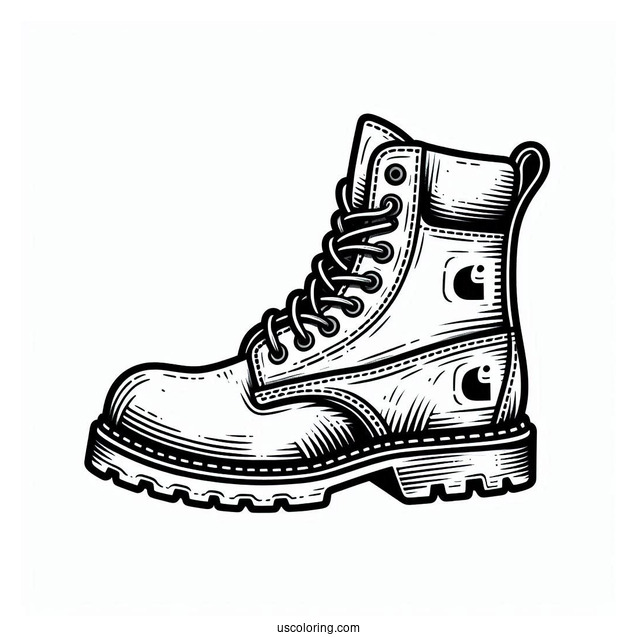 Carhartt Boot Coloring In FOr Kids