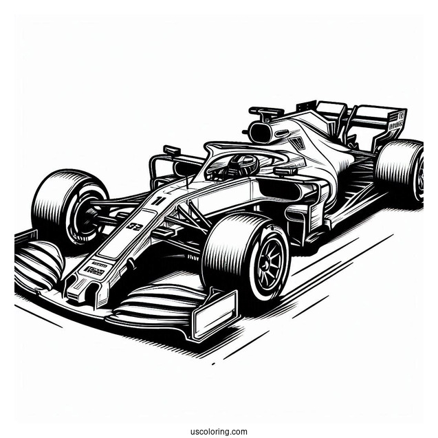 F1 Coloring Page Haas VF 22 Race Car