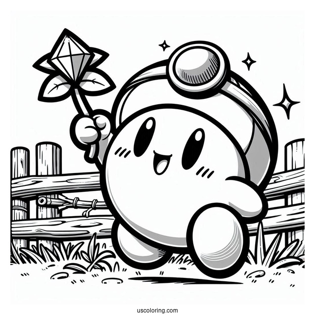 Shy Guy Coloring Page Chasing Miner Toad With Emerald