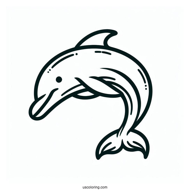 Simple Outline Of Dolphin For Kids