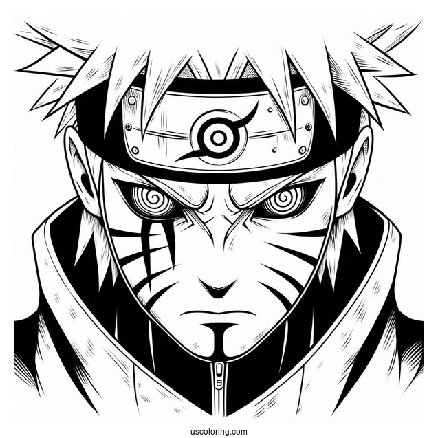 Naruto Coloring Page Of Villain Pain with Rinnegan Eyes