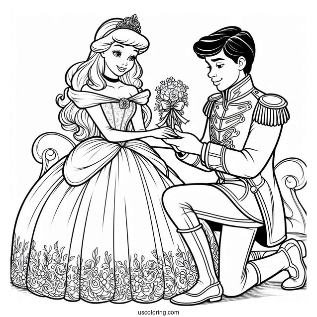 Easy Cinderella Prince Charming Coloring Sheet