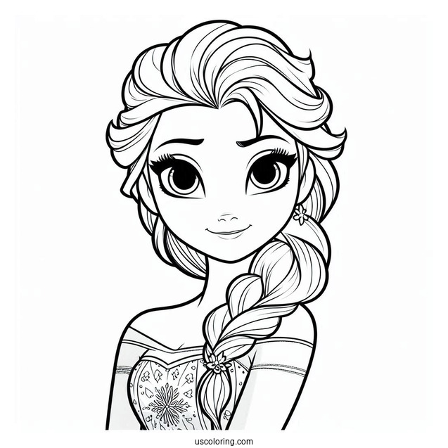 Easy Elsa Coloring Sheet For Young Kids