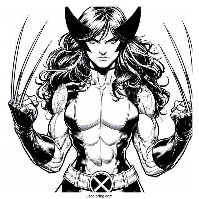 X-Men Wolverine Coloring In For Kids