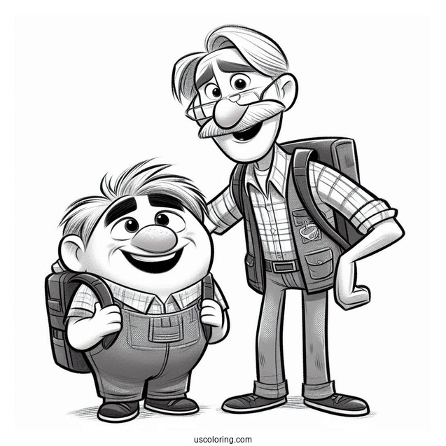Pixar Coloring Page of Onward s Barley And Ian Lightfoot