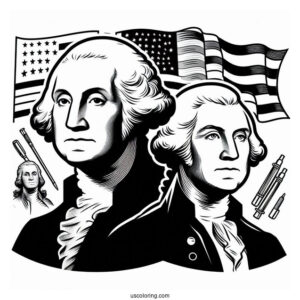 United States President Coloring Page Of George Washington