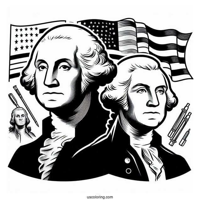 United States President Coloring Page Of George Washington