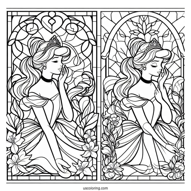 Elegant Cinderella Stained Glass