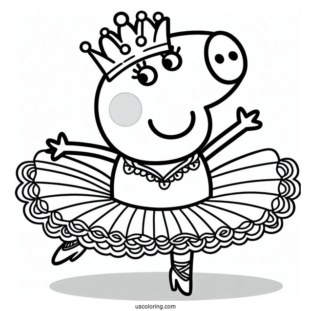 Peppa Pig Ballerina Coloring Page For Kids