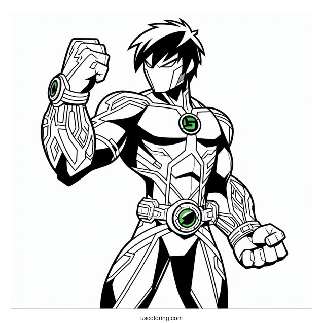 Ben 10 Coloring Page Of Grey Matter For Kids
