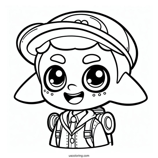 Splatoon Coloring Page Of Smiling Octoling Boy For Preschoolers