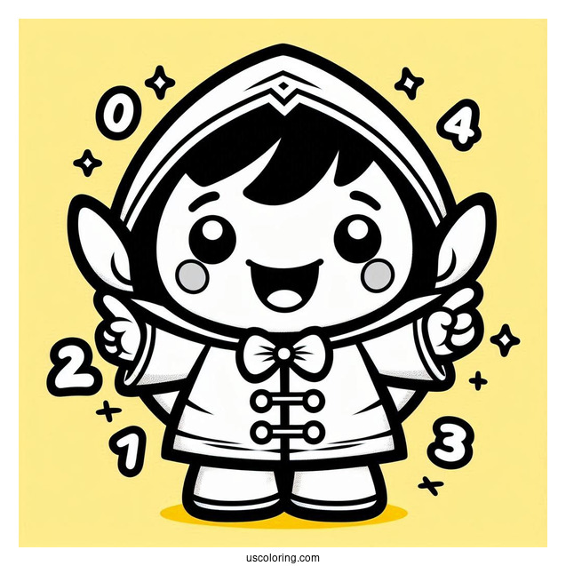 Kawaii Chibi Count Von Count Coloring Page For Preschoolers