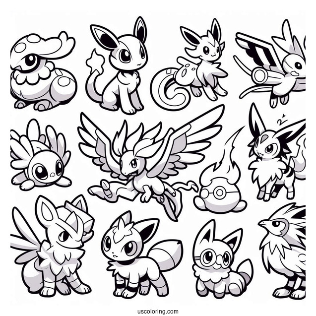 Various Pokemon Species To Color