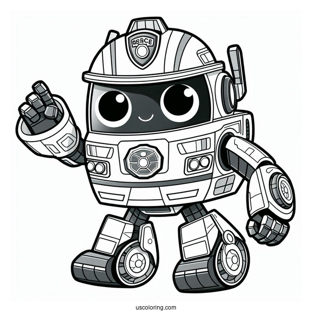 Rescue Bots Coloring Page Of Chase The Police Bot In Robot Form