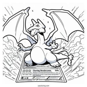 Charizard Wing Attack Pokemon Card Coloring Page