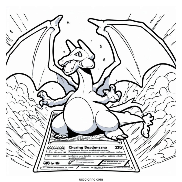 Charizard Wing Attack Pokemon Card Coloring Page