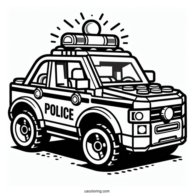 Lego Police Car Coloring Page