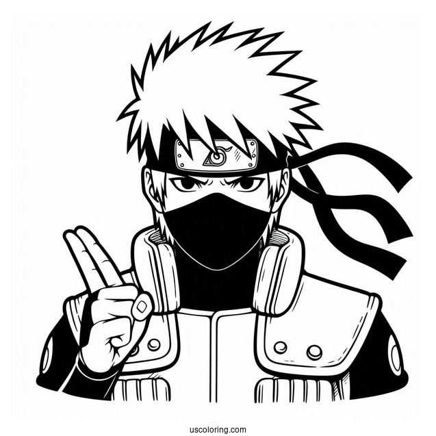 Hatake Kakashi Coloring Page Using Chidori For Kids
