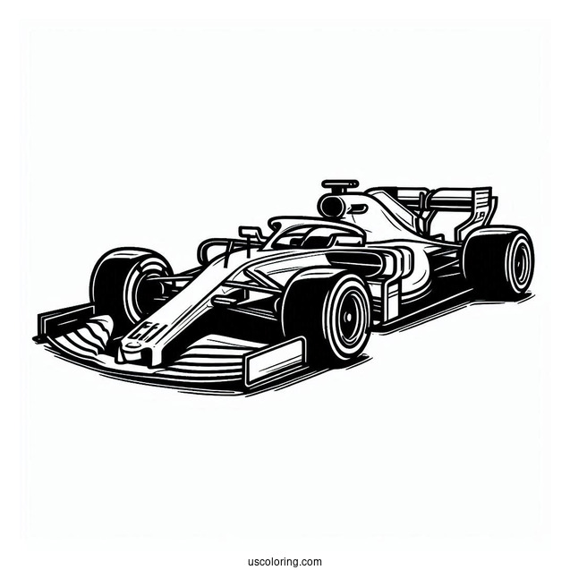 Coloring Page Of F1 Race Car
