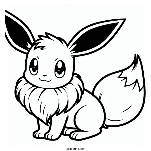 Easy Outline Of Eevee Coloring Sheet