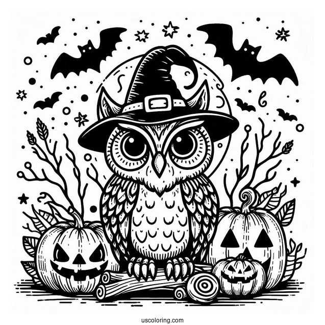 Spooky Looking Owl During Halloween