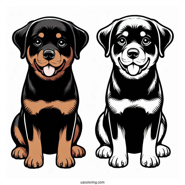 Rottweiler Dog Coloring Page