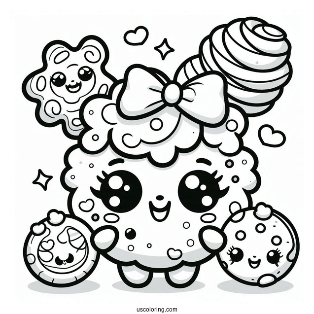 Coloring Sheet Of Kooky Cookie Shopkins For Preschoolers