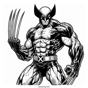 X-Men Wolverine Coloring In For Kids