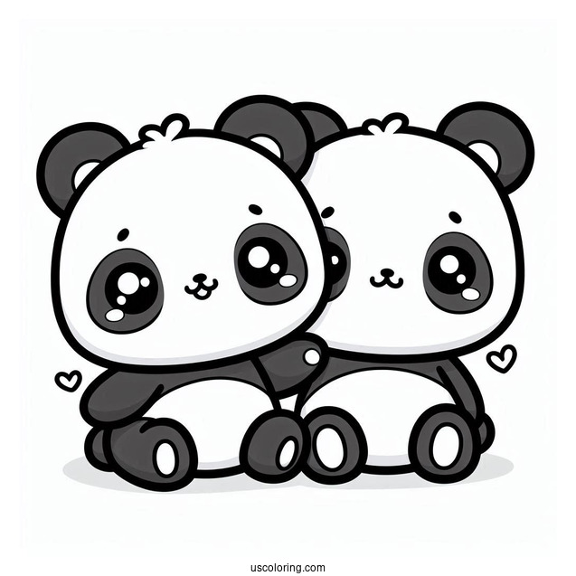 Two Cute Kawaii Pandas
