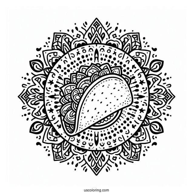 Tasty Taco In The Middle Of A Mandala