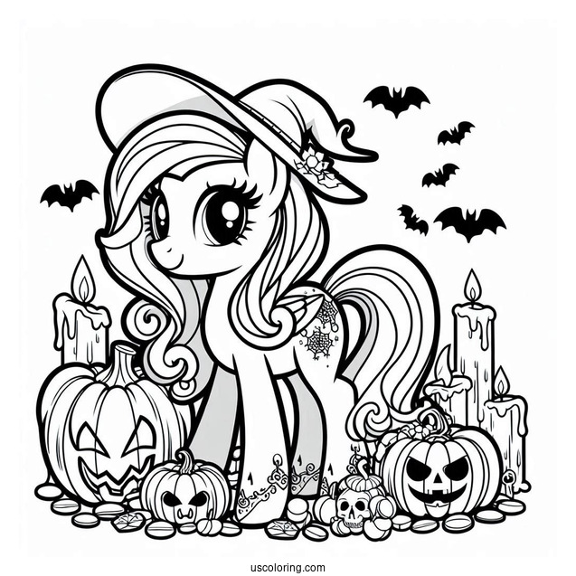 Halloween Themed My Little Pony Coloring Sheet