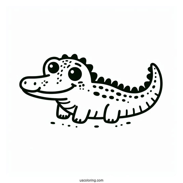 Easy Outline Of a Crocodile For Preschoolers(1)