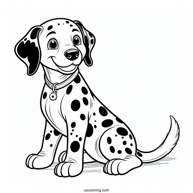 Large Dalmatian Dog Coloring Sheet