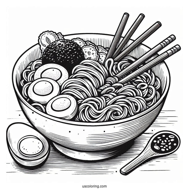 Ramen Coloring Page