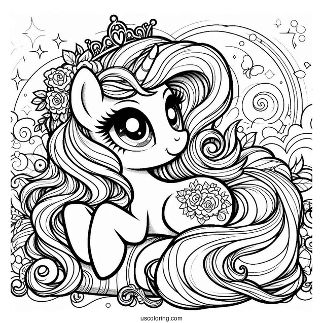 Detailed My Little Pony Friendship Is Magic Coloring Sheet